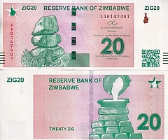 *20 ZiG (Zimbabwe Gold) Zimbabwe 2024, P111 UNC - Kliknutím na obrázok zatvorte -